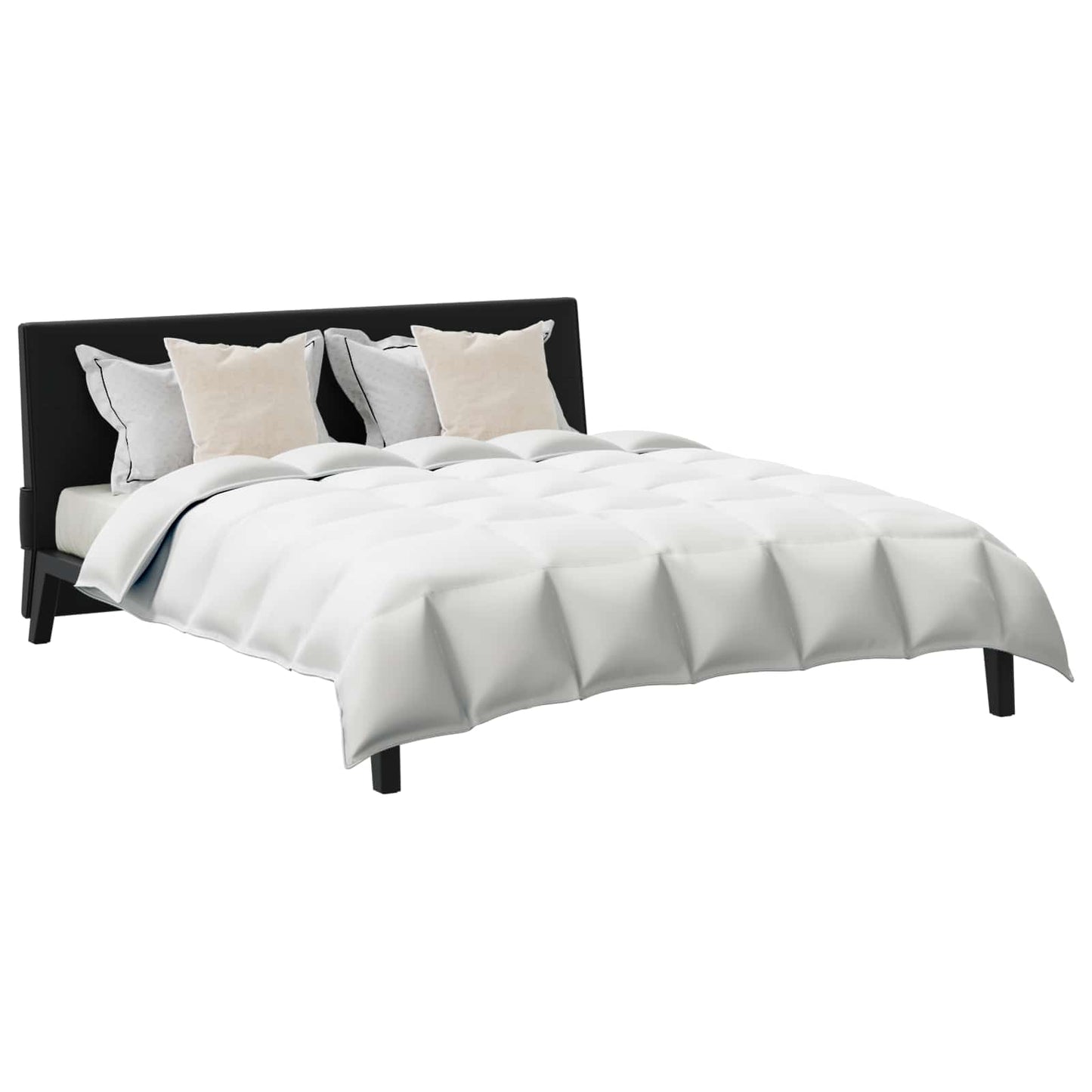 vidaXL Ensemble de housses de couette avec oreillers 3 pcs Blanc Plume et Duvet