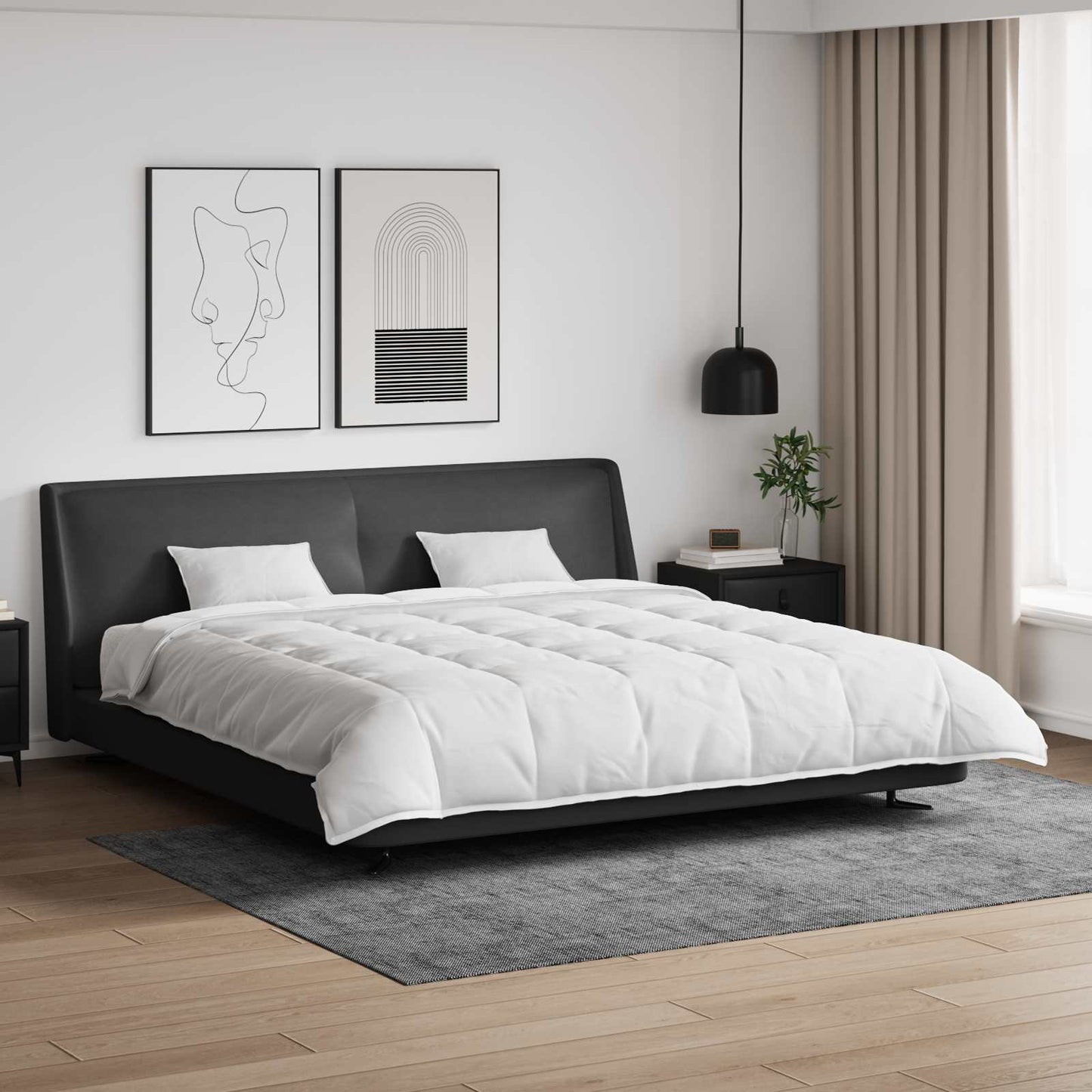 vidaXL Ensemble de housses de couette avec oreillers 3 pcs Blanc Plume et Duvet