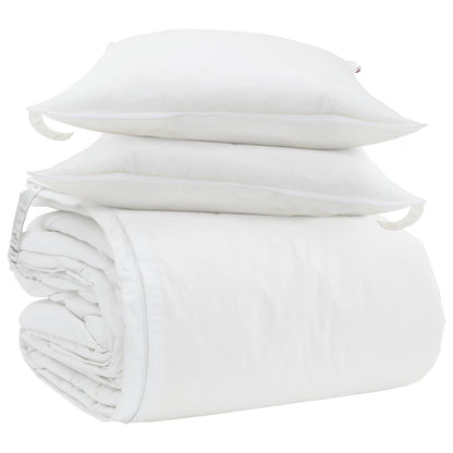 vidaXL Ensemble de housses de couette avec oreillers 3 pcs Blanc Plume et Duvet