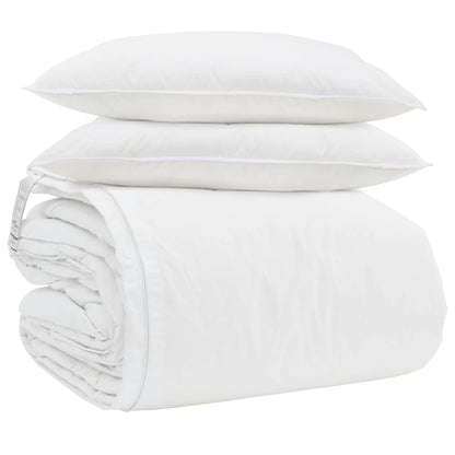 vidaXL Bettdecken Set mit Kissen 3 pcs Weiß Daunenfeder