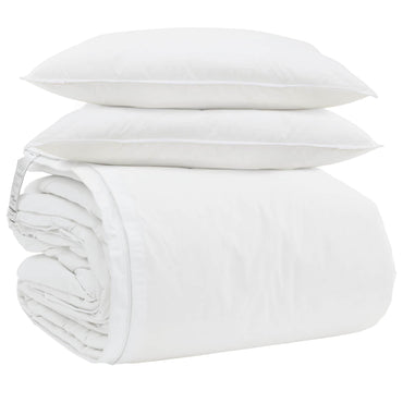 vidaXL Bettdecken Set mit Kissen 3 pcs Weiß Daunenfeder