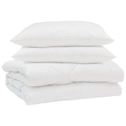 vidaXL Sommerdecke mit Kissen 3 pcs Weiß Mikrofaser