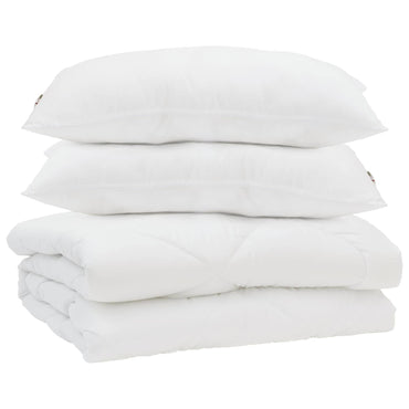 vidaXL Sommerdecke mit Kissen 3 pcs Weiß Mikrofaser