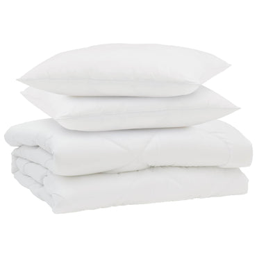 vidaXL Sommerdecke mit Kissen 3 pcs Weiß Mikrofaser