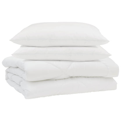 vidaXL Sommerdecke mit Kissen 3 pcs Weiß Mikrofaser