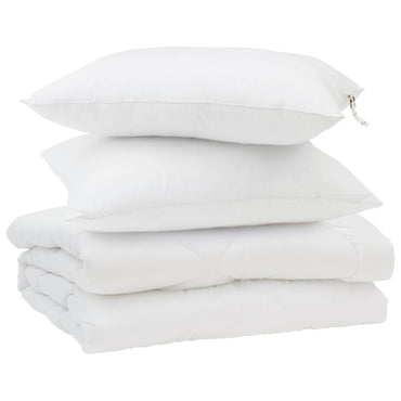 vidaXL Sommerdecke mit Kissen 3 pcs Weiß Mikrofaser