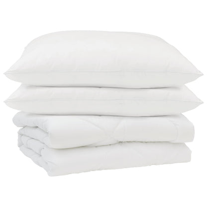 vidaXL Sommerdecke mit Kissen 3 pcs Weiß Mikrofaser