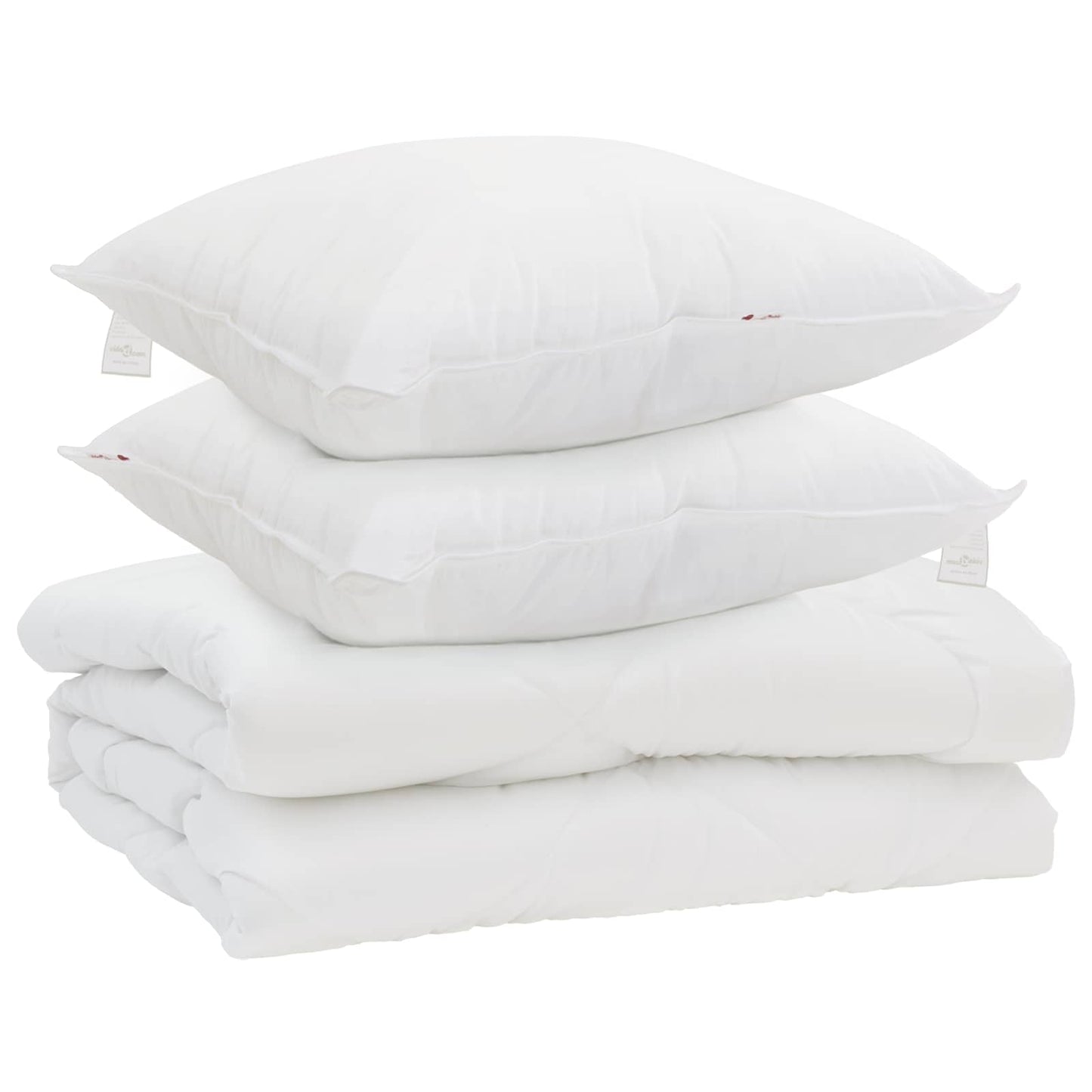 vidaXL Bettdecke mit Kissen 3 pcs Weiß Mikrofaser