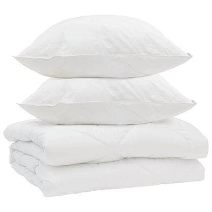 Bettdecke mit Kissen 3 pcs Weiß Mikrofaser