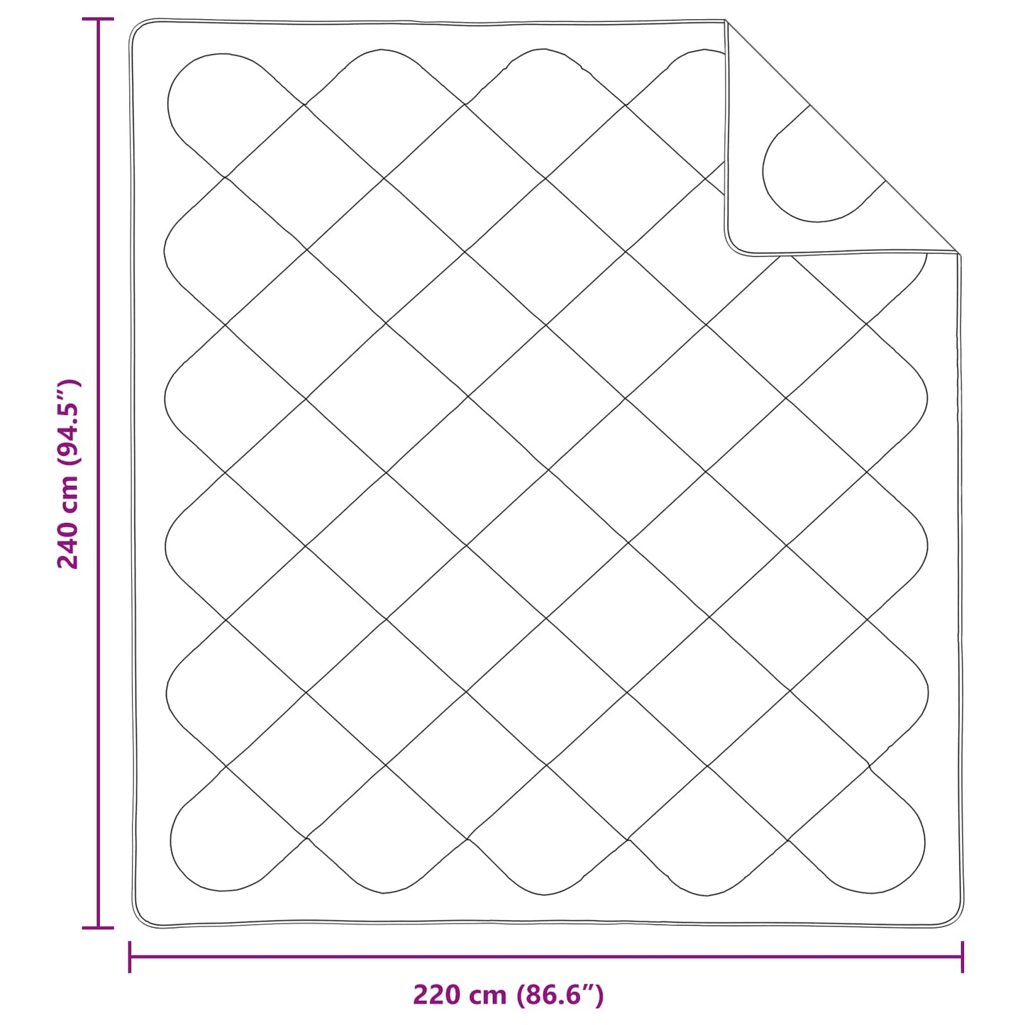 Bettdecke mit Kissen 3 pcs Weiß Mikrofaser