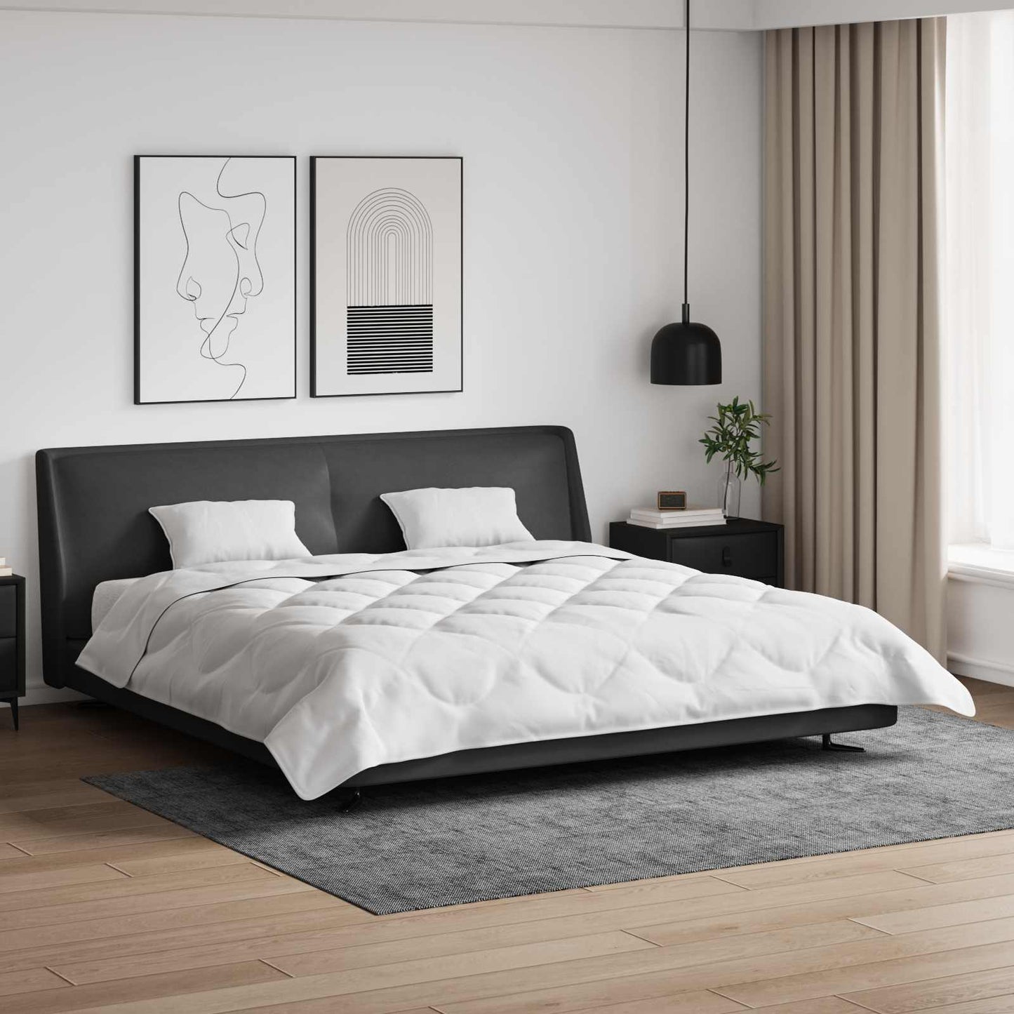vidaXL Couette avec oreiller 3 pcs Blanc Microfibre