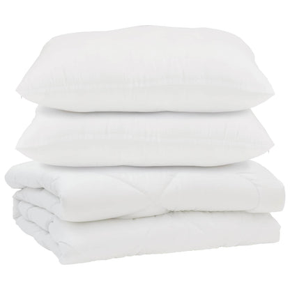 vidaXL Bettdecke mit Kissen 3 pcs Weiß Mikrofaser