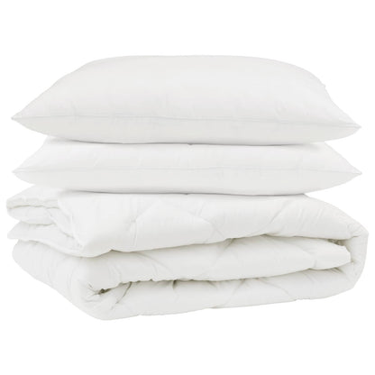 vidaXL Bettdecke mit Kissen 3 pcs Weiß Mikrofaser