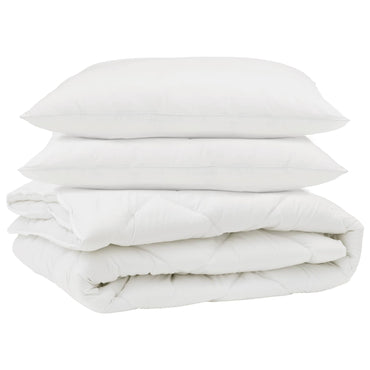 vidaXL Couette avec oreiller 3 pcs Blanc Microfibre