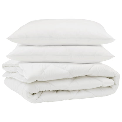 vidaXL Couette avec oreiller 3 pcs Blanc Microfibre