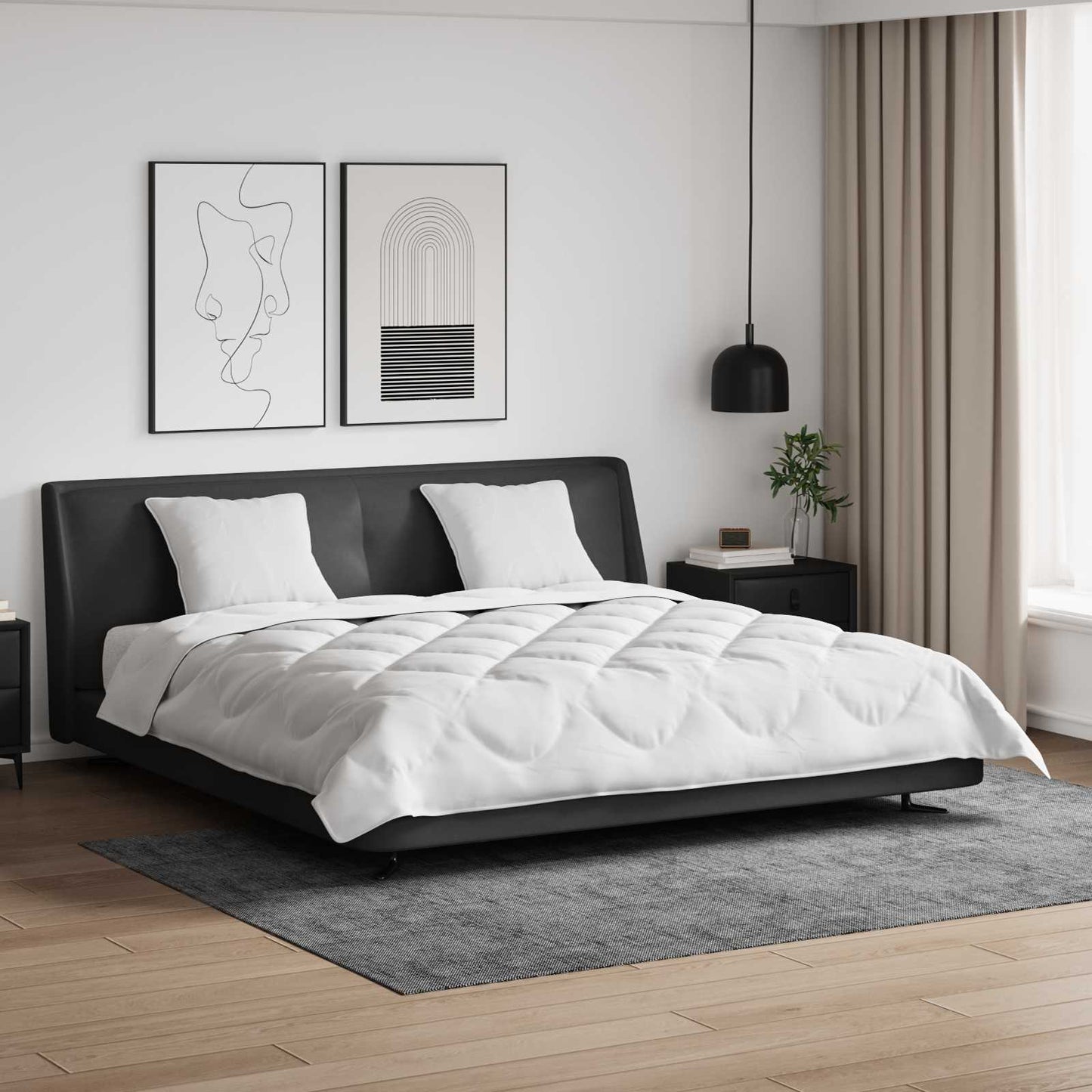 vidaXL Couette avec oreiller 3 pcs Blanc Microfibre