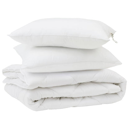 vidaXL Couette avec oreiller 3 pcs Blanc Microfibre