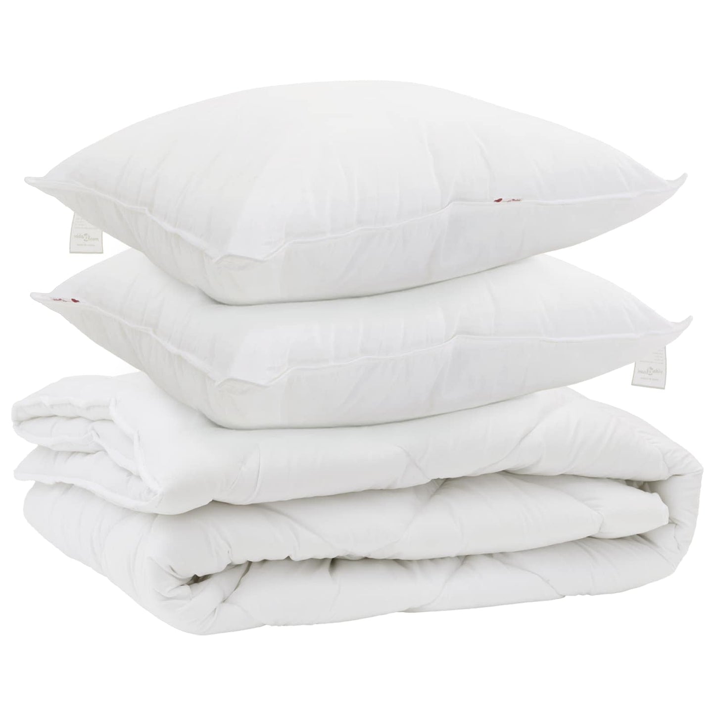 vidaXL Ganzjahresbettdecke mit Kissen 3 pcs Weiß Mikrofaser