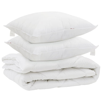 vidaXL Couette toutes saisons avec oreillers 3 pcs Blanc Microfibre