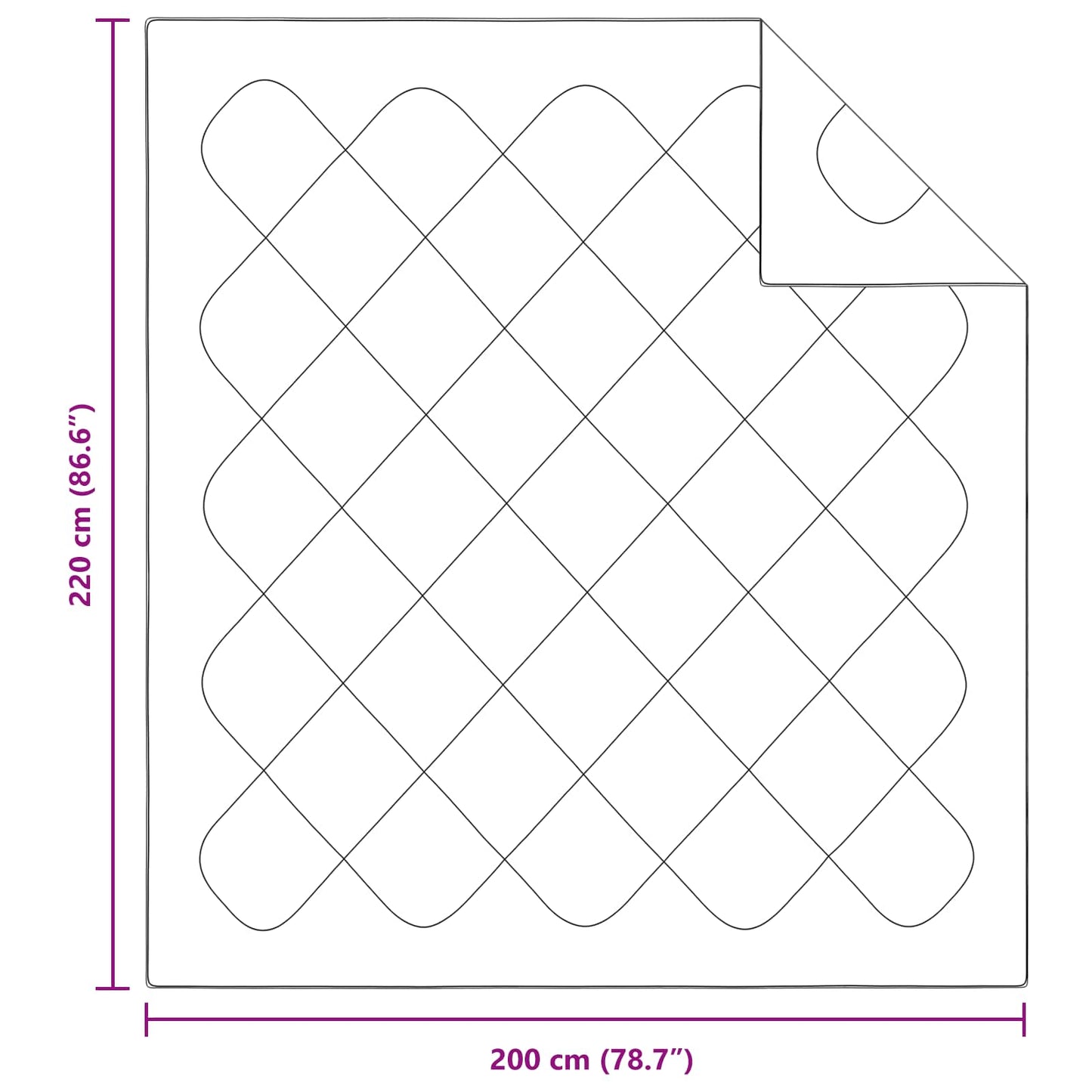 vidaXL Bettdecke mit Kissen 3 pcs Weiß Mikrofaser