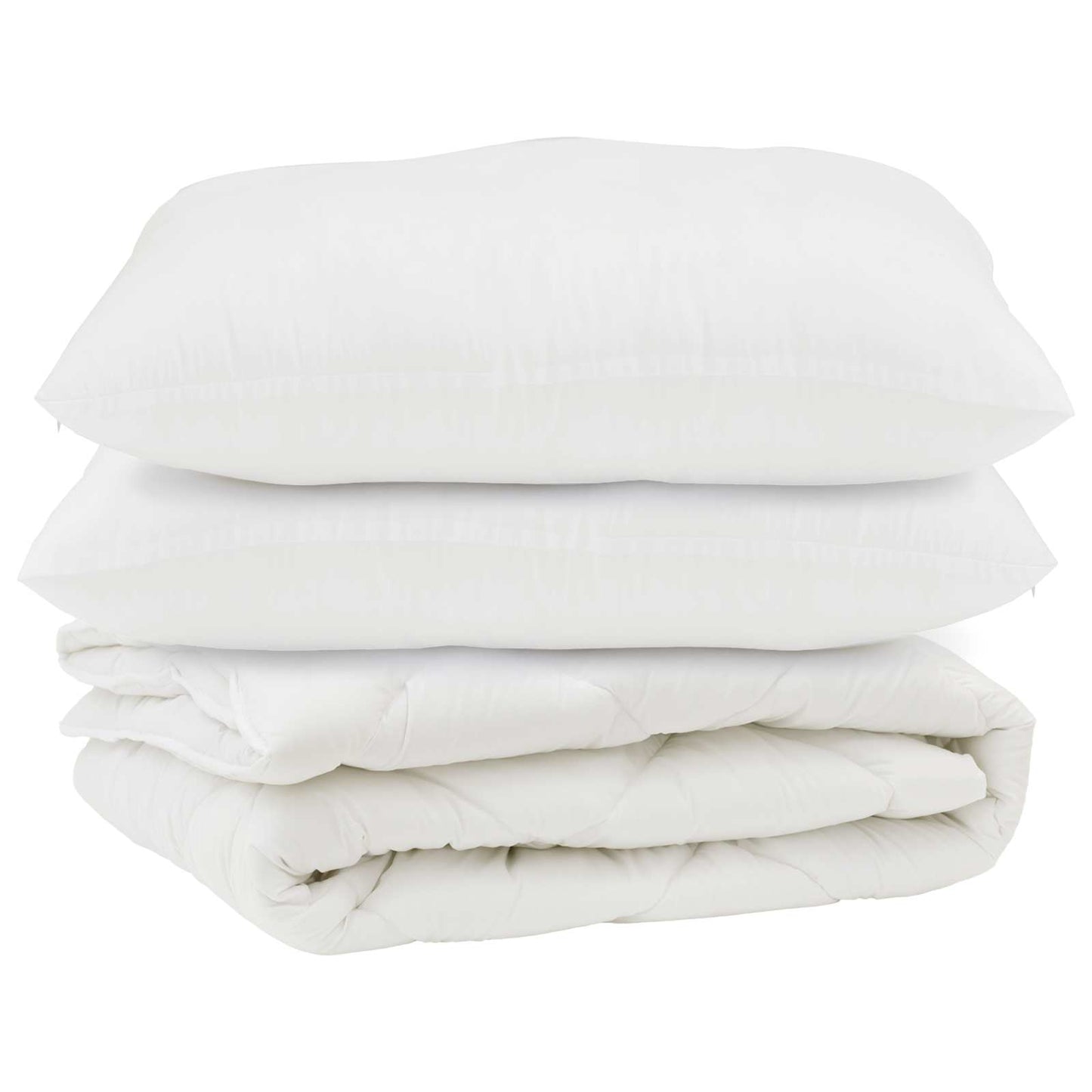 Bettdecke mit Kissen 3 pcs Weiß Mikrofaser