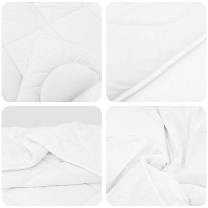 vidaXL Bettdecke mit Kissen 3 pcs Weiß Mikrofaser