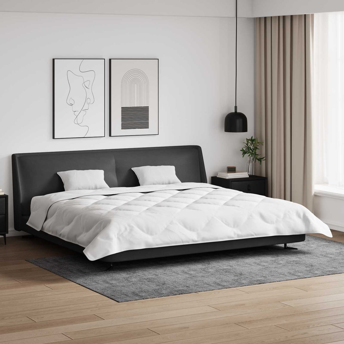 Winterbettdecke mit Kissen 3 pcs Weiß Mikrofaser