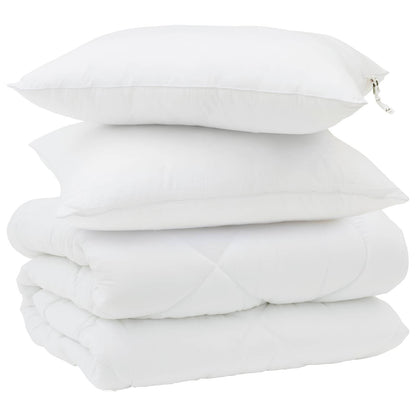 vidaXL Housse de Couette Hiver avec Oreiller 3 pcs Blanc Microfibre