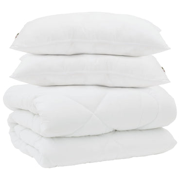 vidaXL Housse de Couette Hiver avec Oreiller 3 pcs Blanc Microfibre
