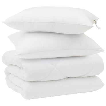 vidaXL Housse de Couette Hiver avec Oreiller 3 pcs Blanc Microfibre