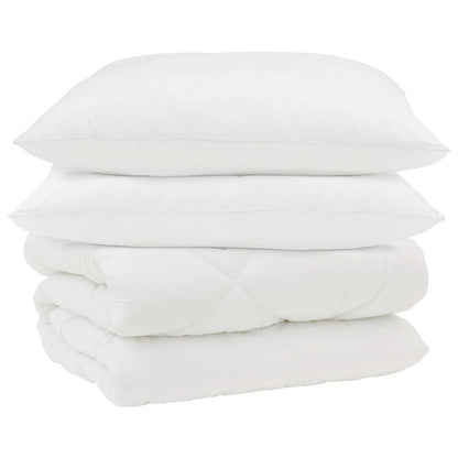 vidaXL Housse de Couette Hiver avec Oreiller 3 pcs Blanc Microfibre