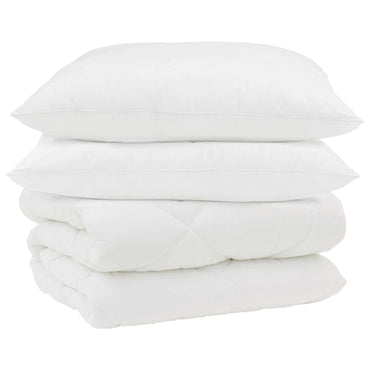 vidaXL Housse de Couette Hiver avec Oreiller 3 pcs Blanc Microfibre