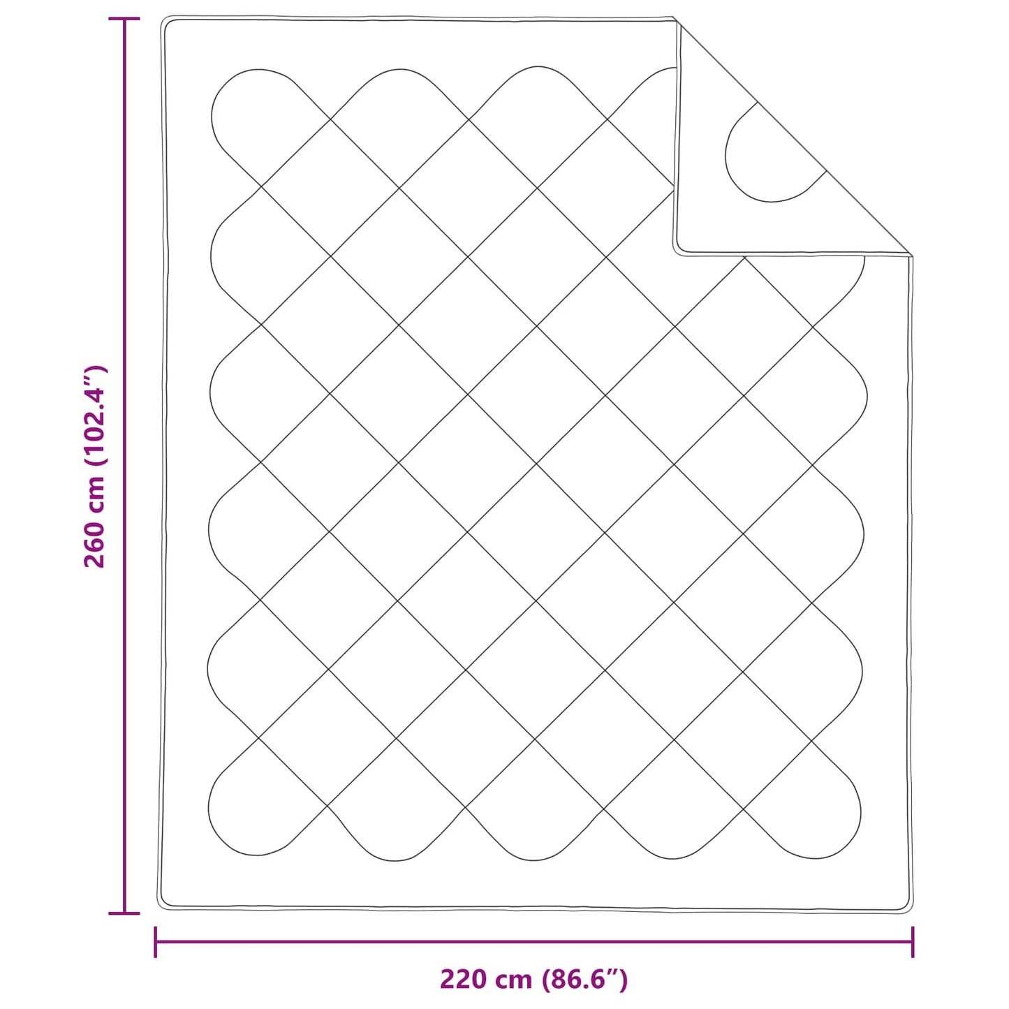 Winterbettdecke mit Kissen 3 pcs Weiß Mikrofaser