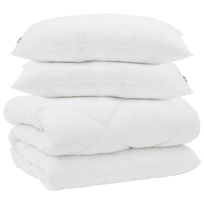 vidaXL Housse de Couette Hiver avec Oreiller 3 pcs Blanc Microfibre