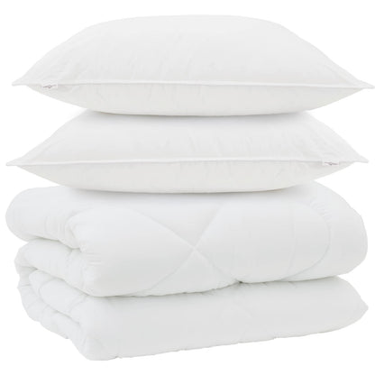 vidaXL Housse de Couette Hiver avec Oreiller 3 pcs Blanc Microfibre