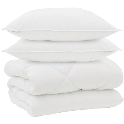 vidaXL Housse de Couette Hiver avec Oreiller 3 pcs Blanc Microfibre