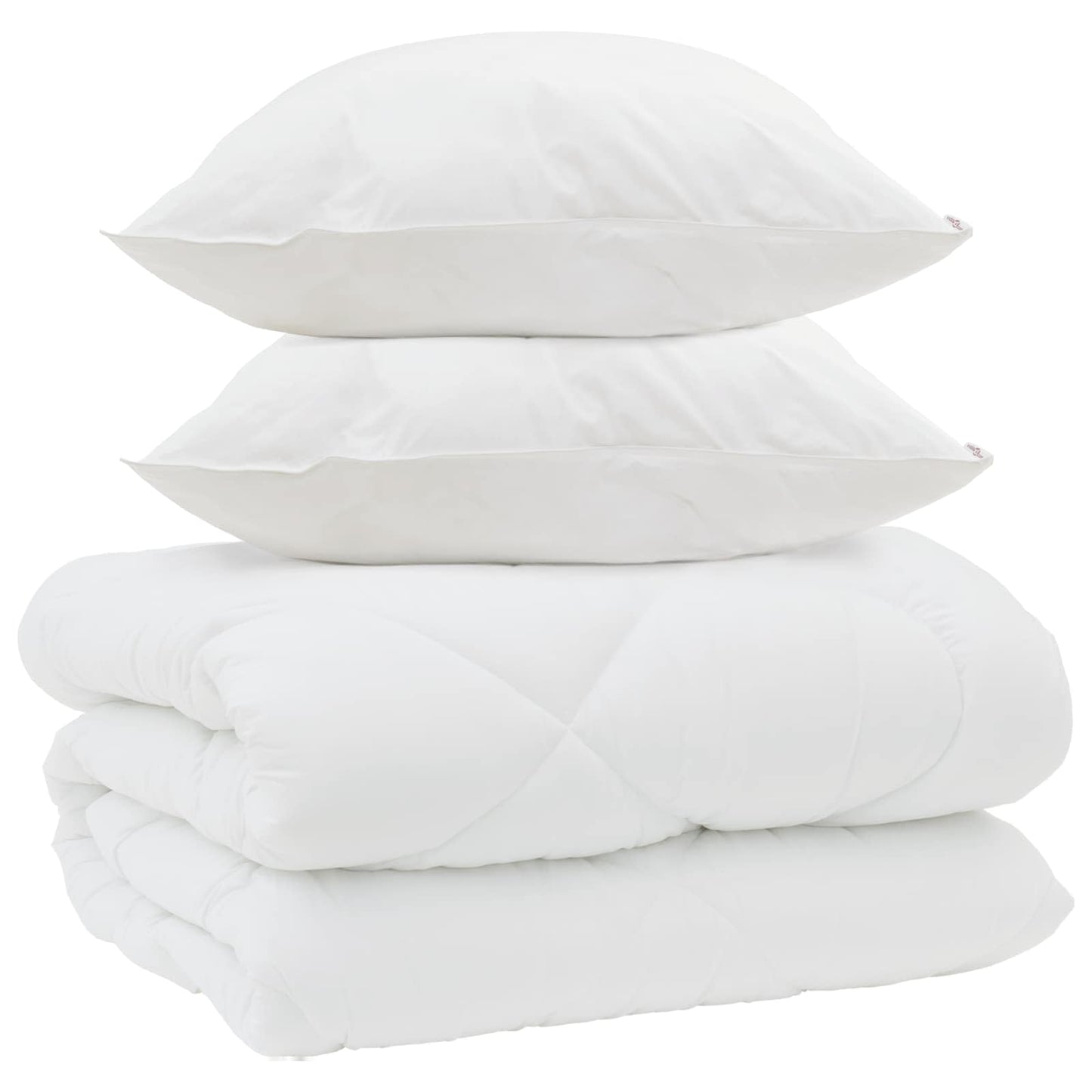 vidaXL Housse de Couette Hiver avec Oreiller 3 pcs Blanc Microfibre