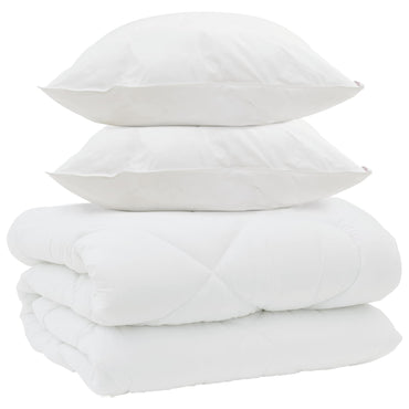vidaXL Housse de Couette Hiver avec Oreiller 3 pcs Blanc Microfibre
