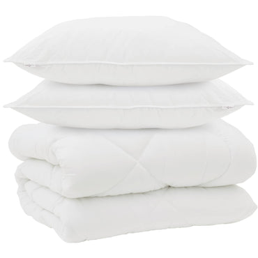 vidaXL Housse de Couette Hiver avec Oreiller 3 pcs Blanc Microfibre