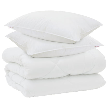 vidaXL Housse de Couette Hiver avec Oreiller 3 pcs Blanc Microfibre
