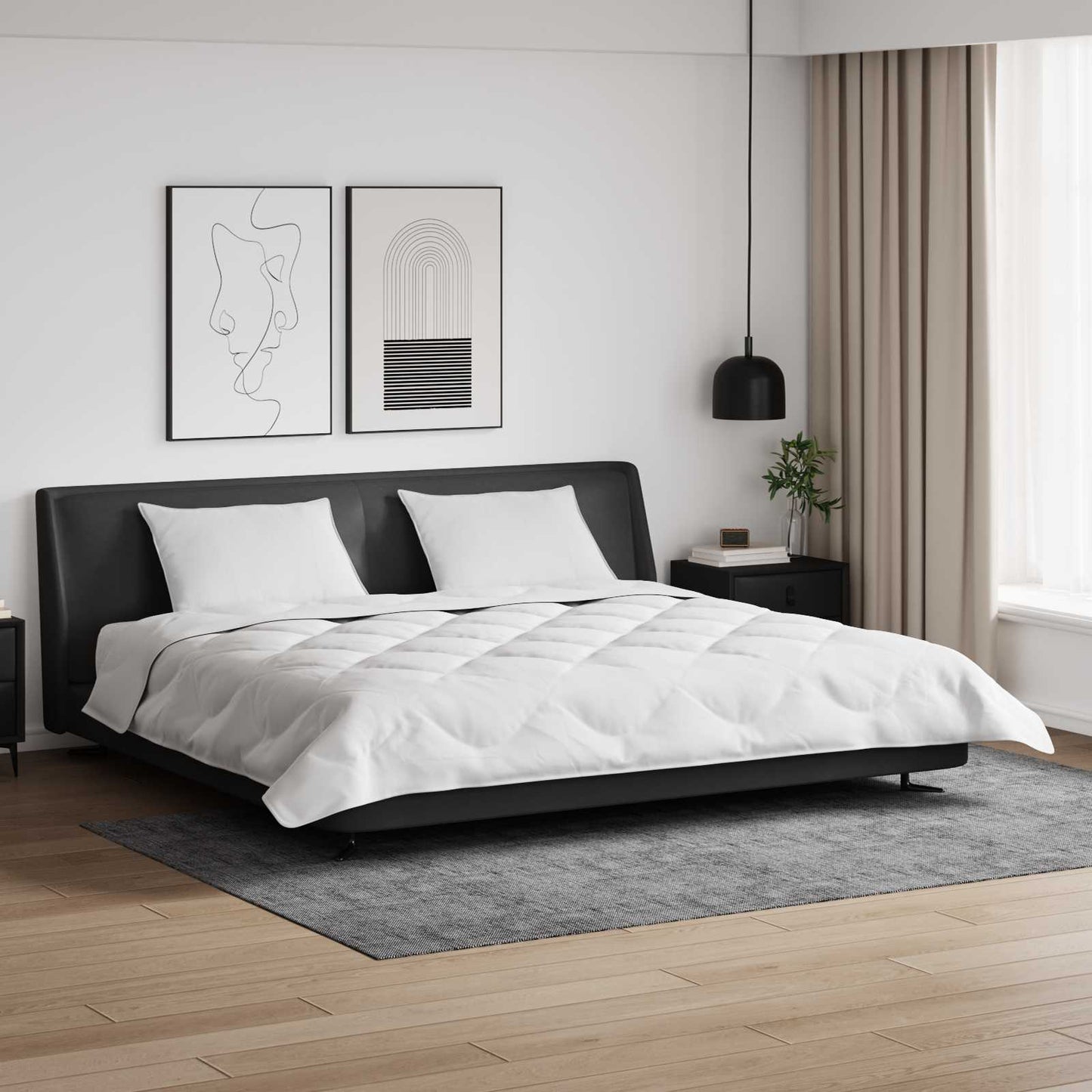 Winterbettdecke mit Kissen 3 pcs Weiß Mikrofaser