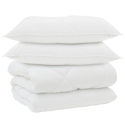 vidaXL Housse de Couette Hiver avec Oreiller 3 pcs Blanc Microfibre