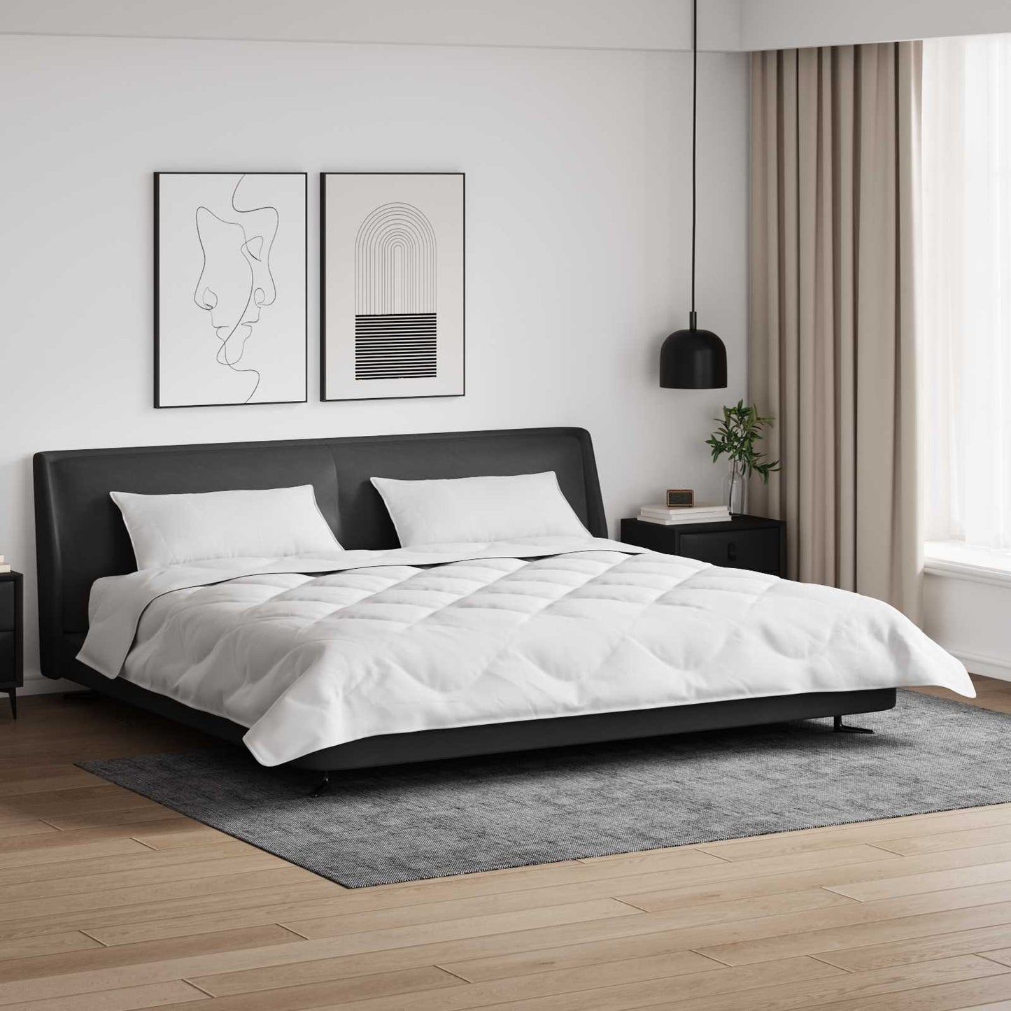 Winterbettdecke mit Kissen 3 pcs Weiß Mikrofaser