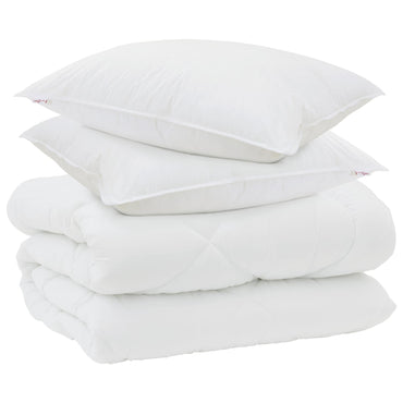 vidaXL Housse de Couette Hiver avec Oreiller 3 pcs Blanc Microfibre