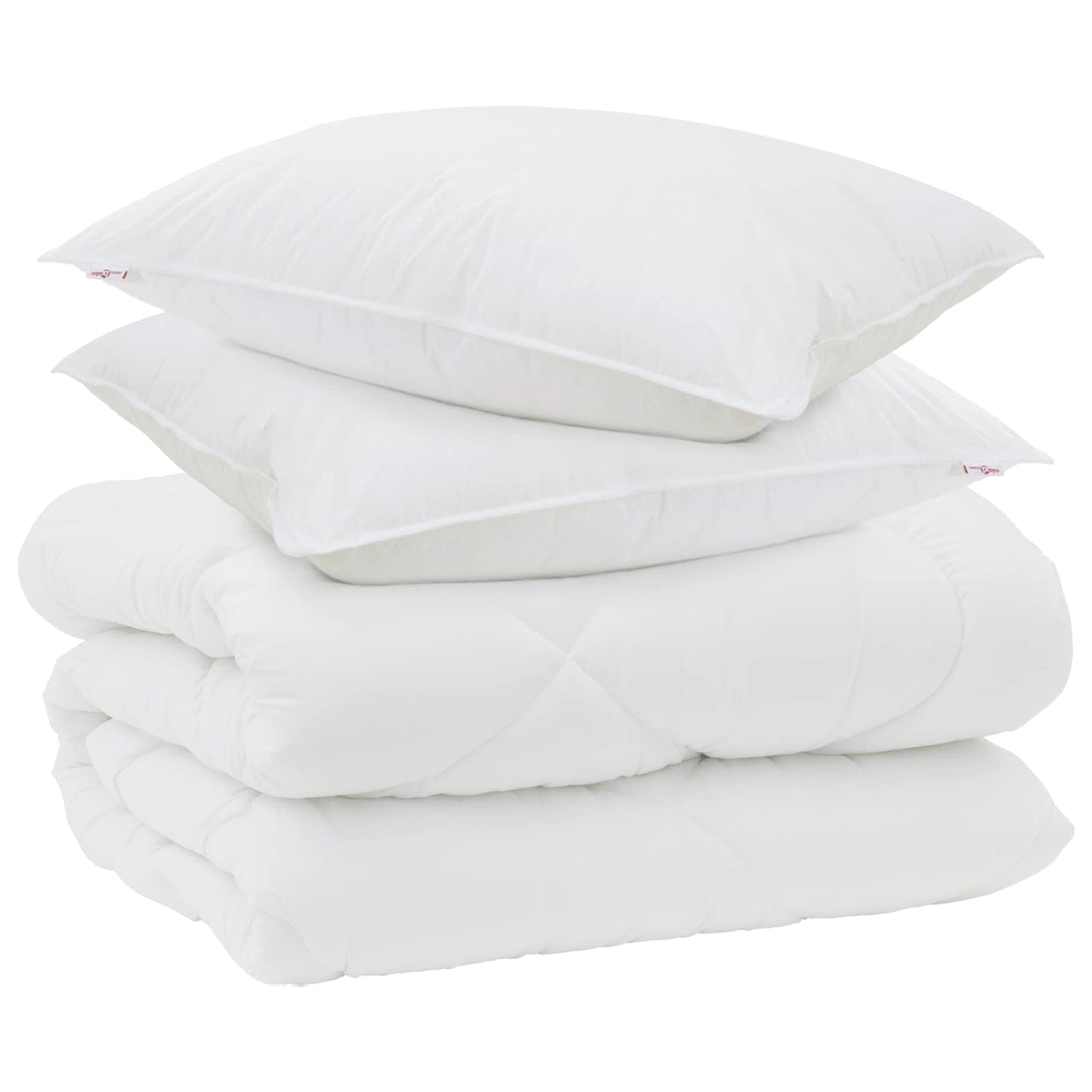 vidaXL Winterbettdecke mit Kissen 3 pcs Weiß Mikrofaser
