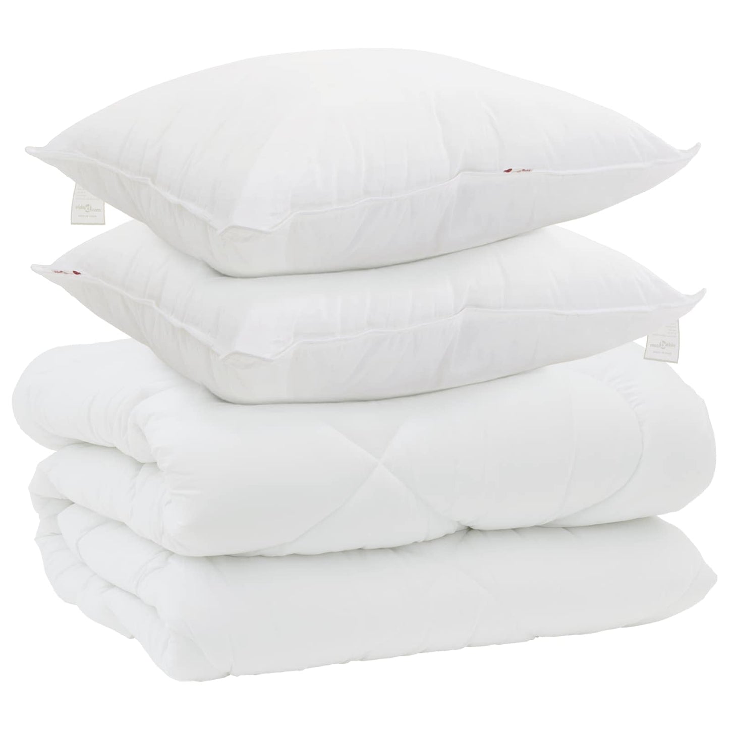 vidaXL Winterbettdecke mit Kissen 3 pcs Weiß Mikrofaser
