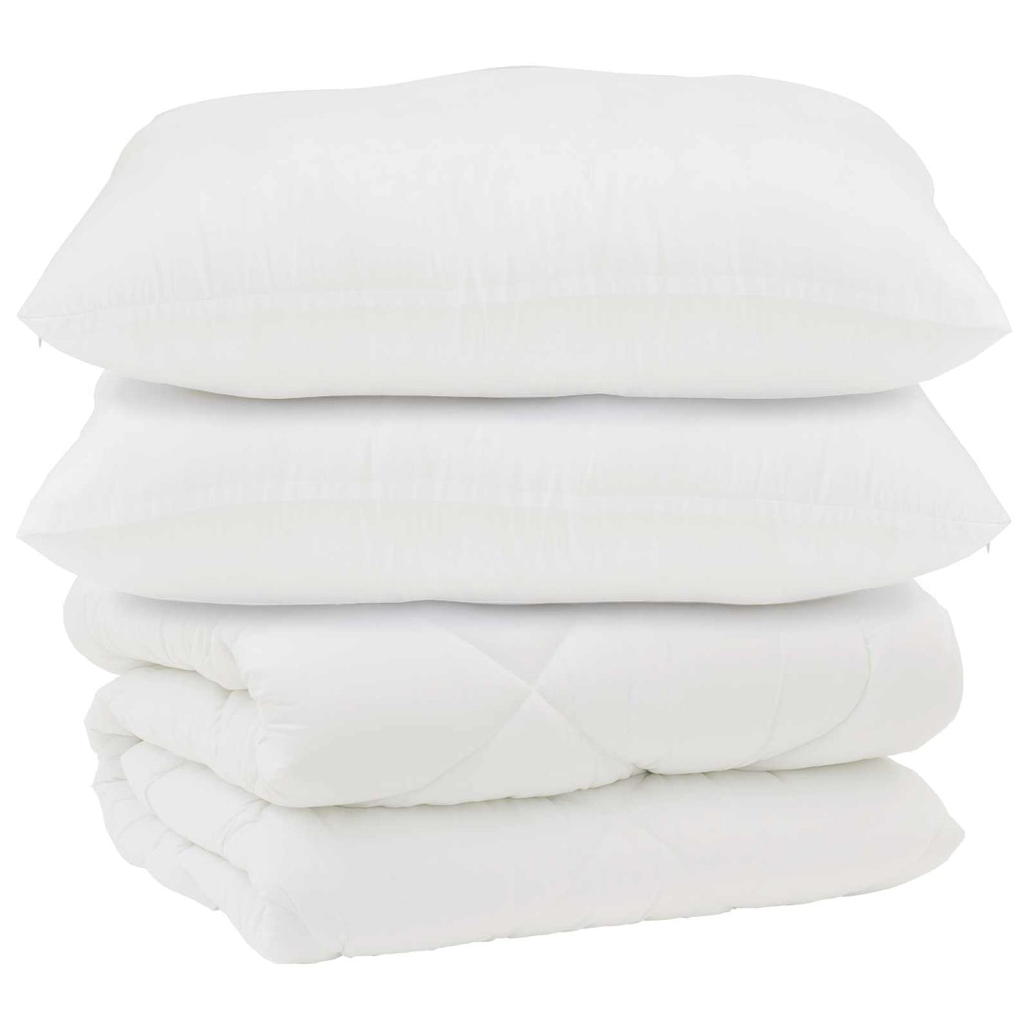 vidaXL Decke mit Kissen 3 pcs Weiß Mikrofaser und Daunenfedern