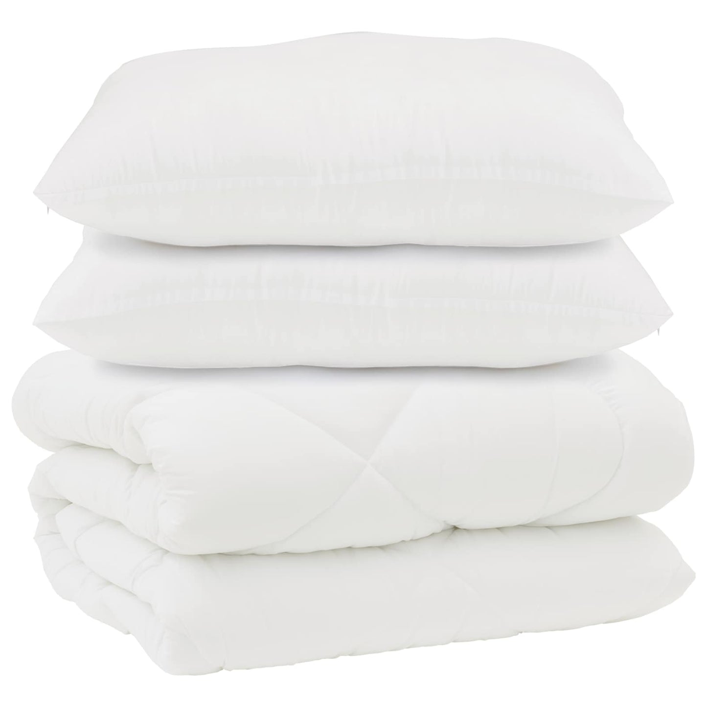 vidaXL Couverture avec oreillers 3 pcs blanc Microfibre et plumes de duvet