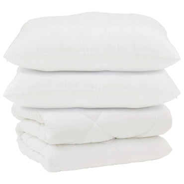 vidaXL Decke mit Kissen 3 pcs Weiß Mikrofaser und Daunenfedern