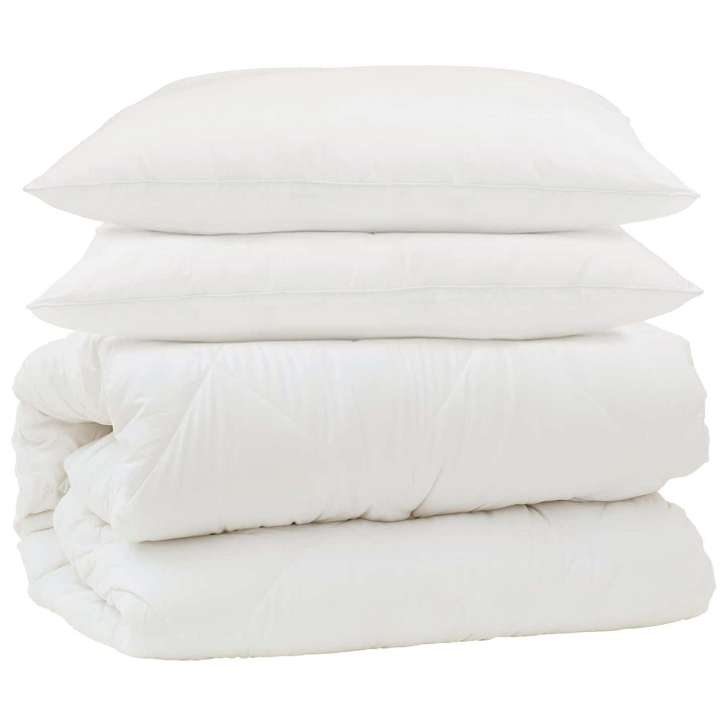 vidaXL Parure de lit 3 pcs Blanc Microfibre et Plumes de duvet